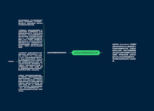 血栓性疾病病因|病变机制