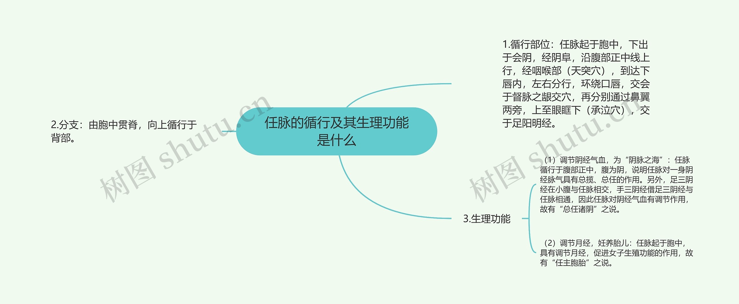 任脉的循行及其生理功能是什么思维导图