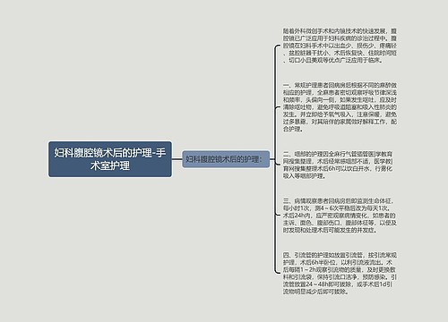 妇科腹腔镜术后的护理-手术室护理