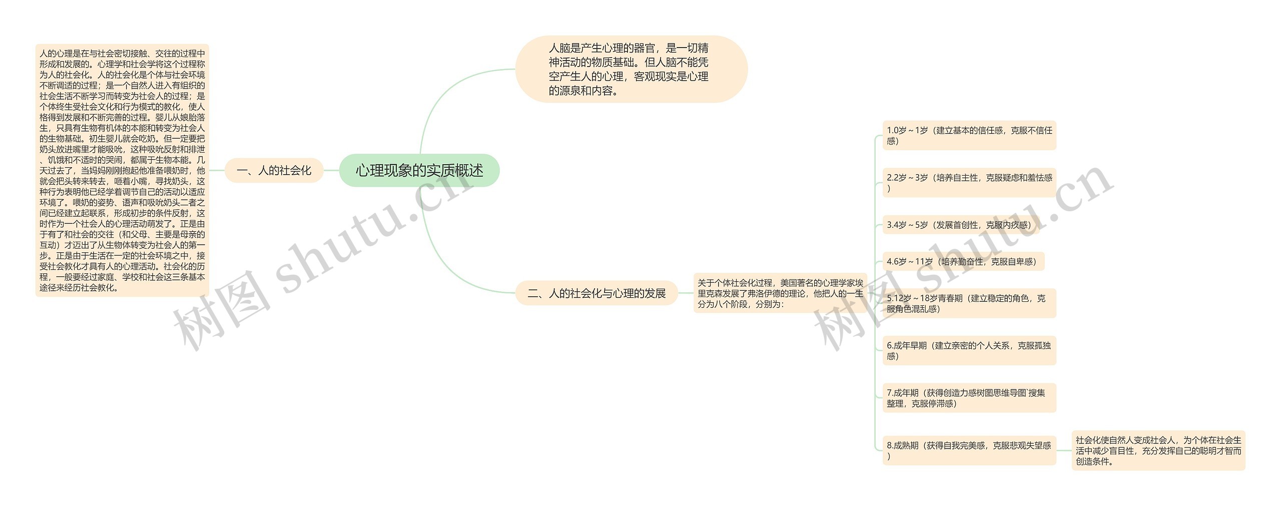 心理现象的实质概述思维导图