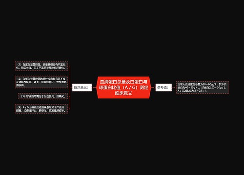 血清蛋白总量及白蛋白与球蛋白比值（A／G）测定临床意义