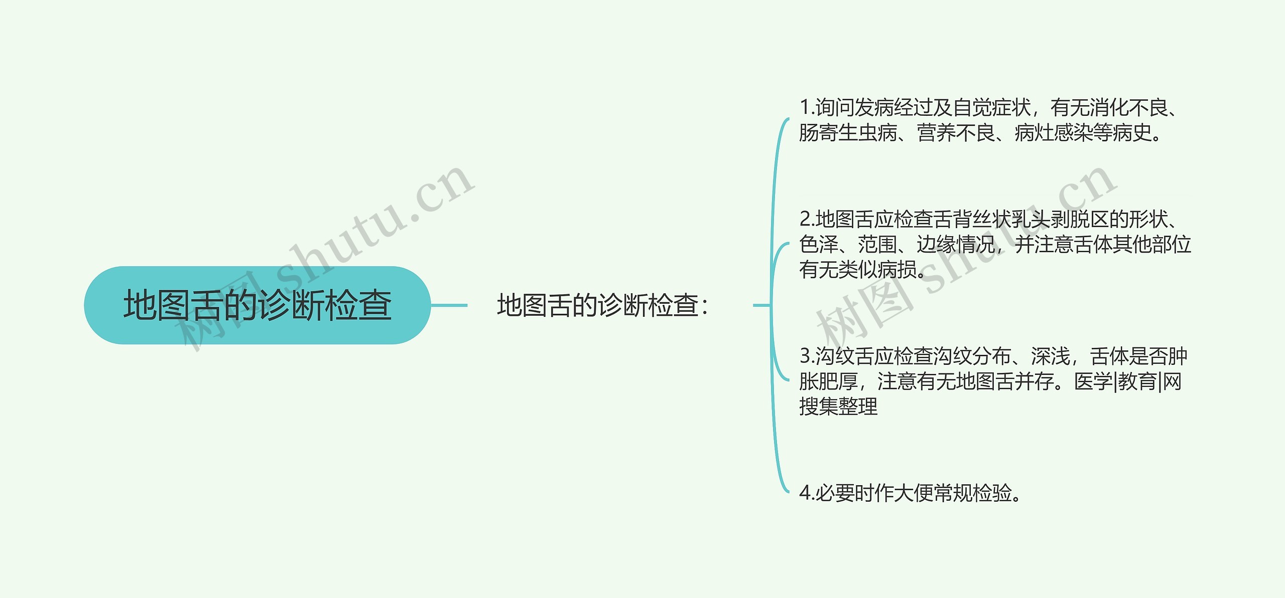 地图舌的诊断检查思维导图