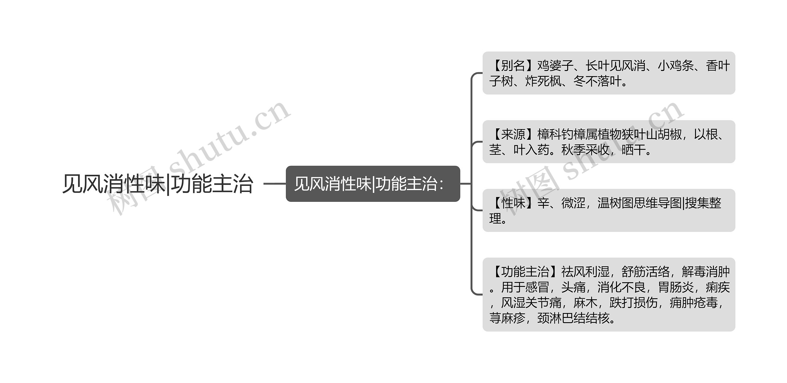 见风消性味|功能主治思维导图