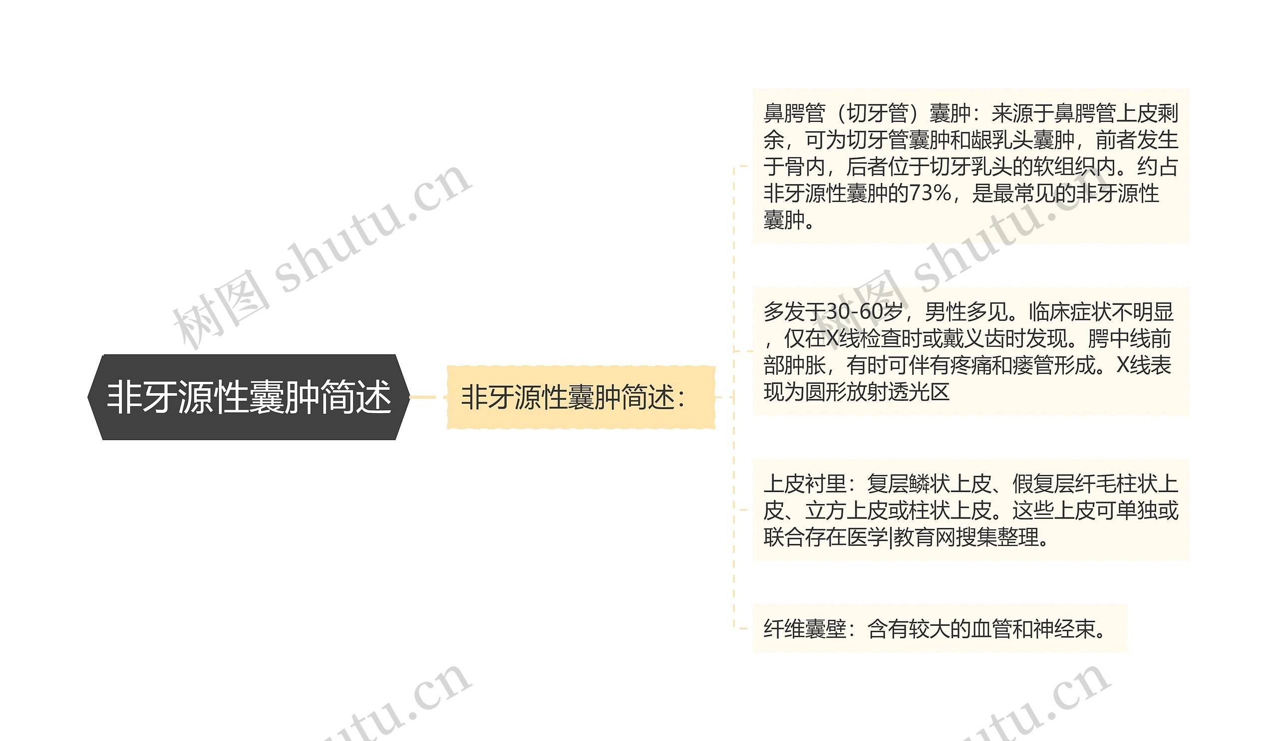 非牙源性囊肿简述思维导图