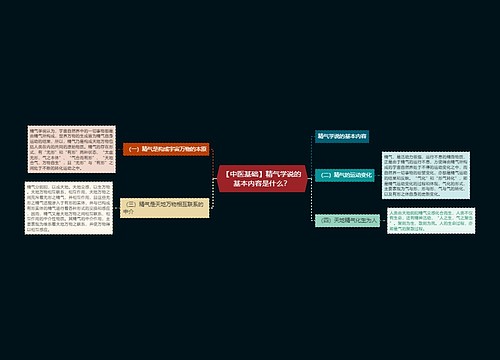 【中医基础】精气学说的基本内容是什么？