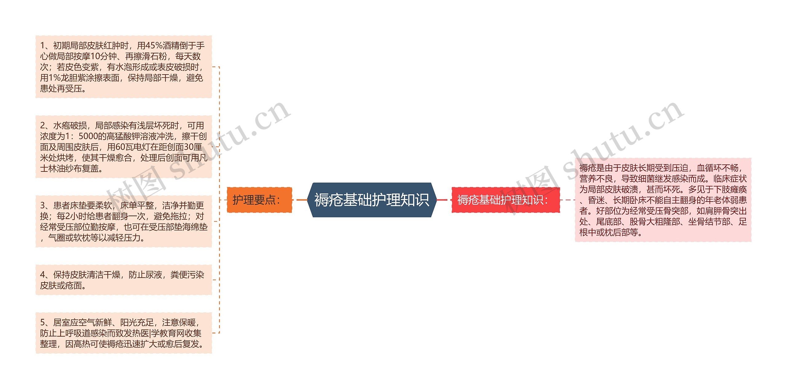 褥疮基础护理知识思维导图