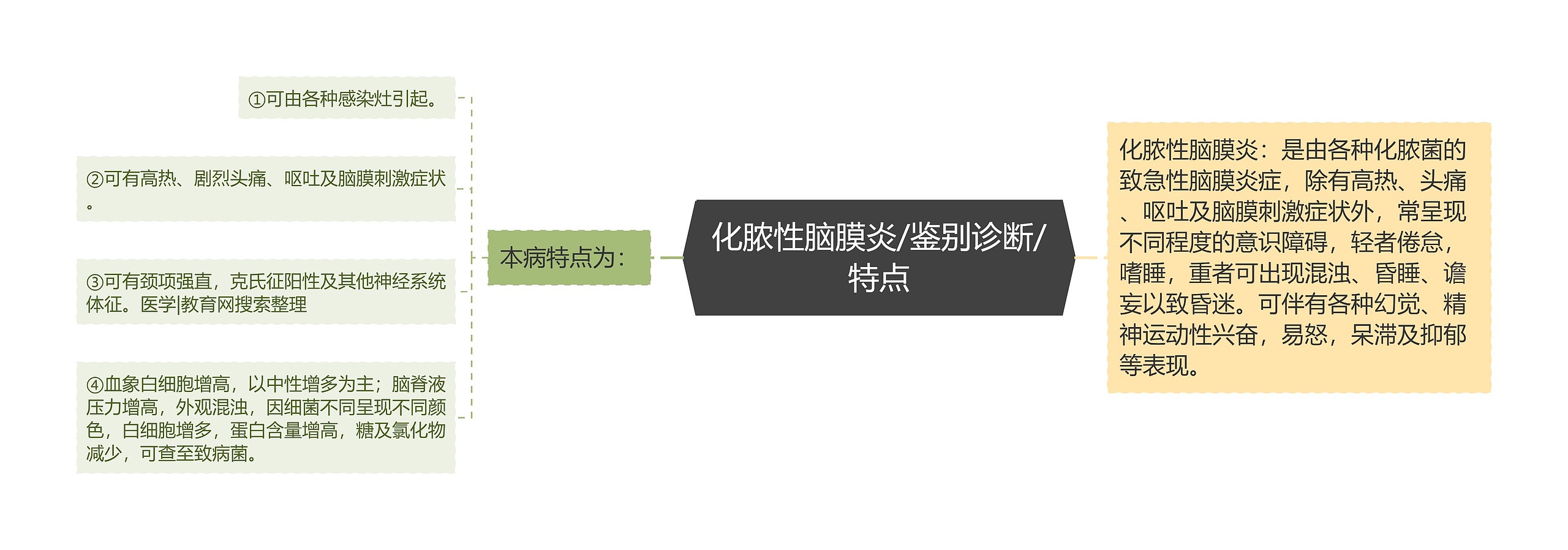 化脓性脑膜炎/鉴别诊断/特点 化脓性脑膜炎/鉴别诊断/特点