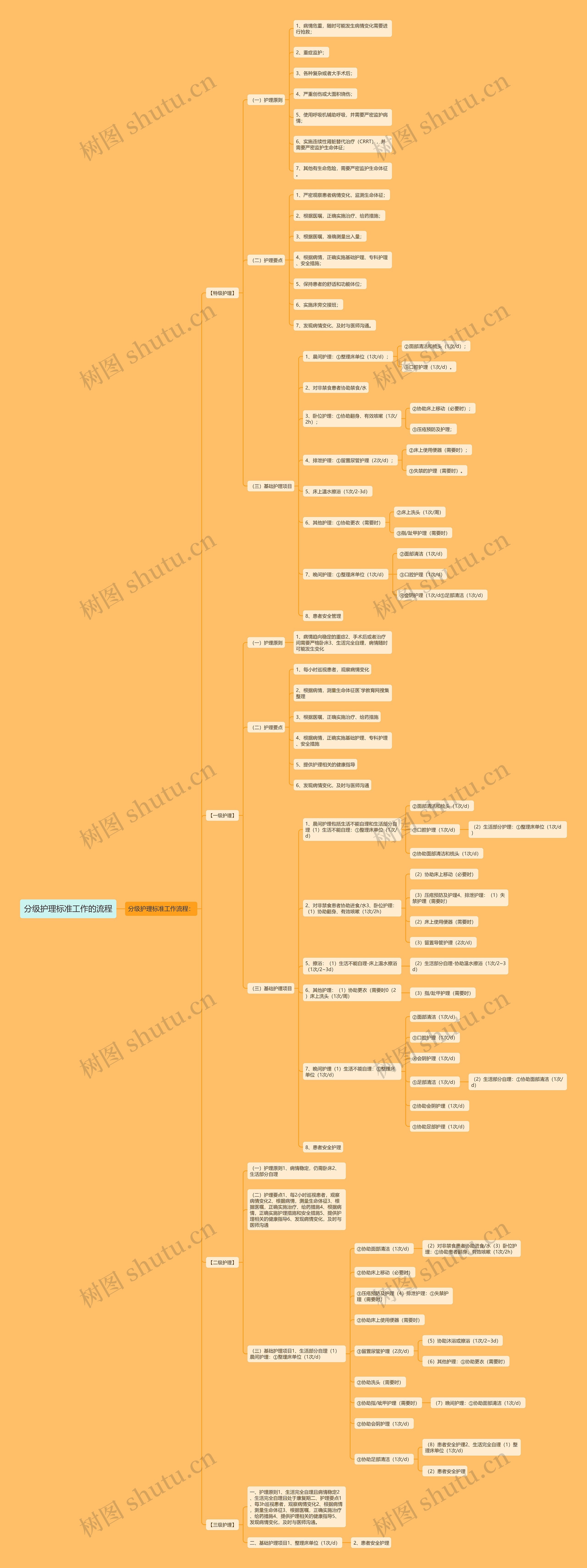 分级护理标准工作的流程思维导图