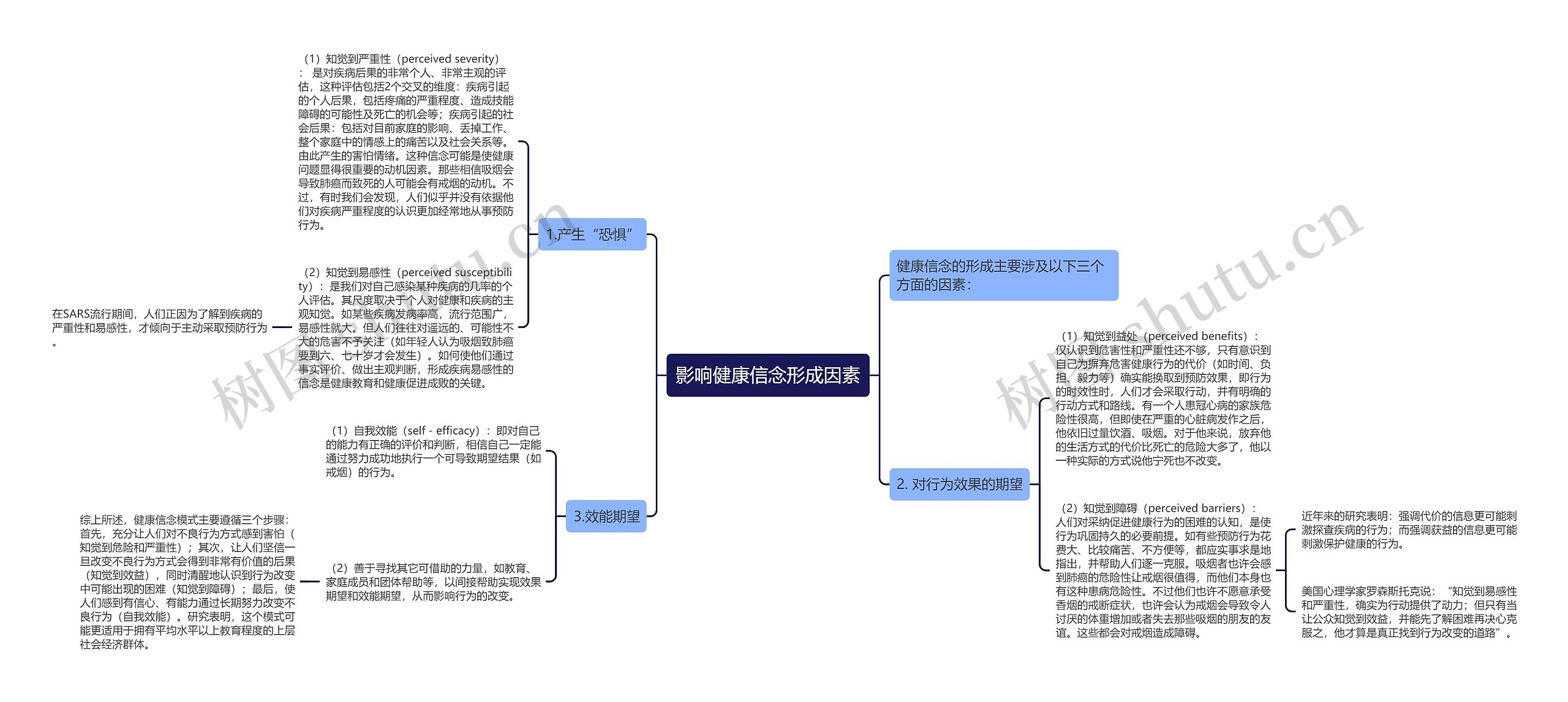 影响健康信念形成因素思维导图