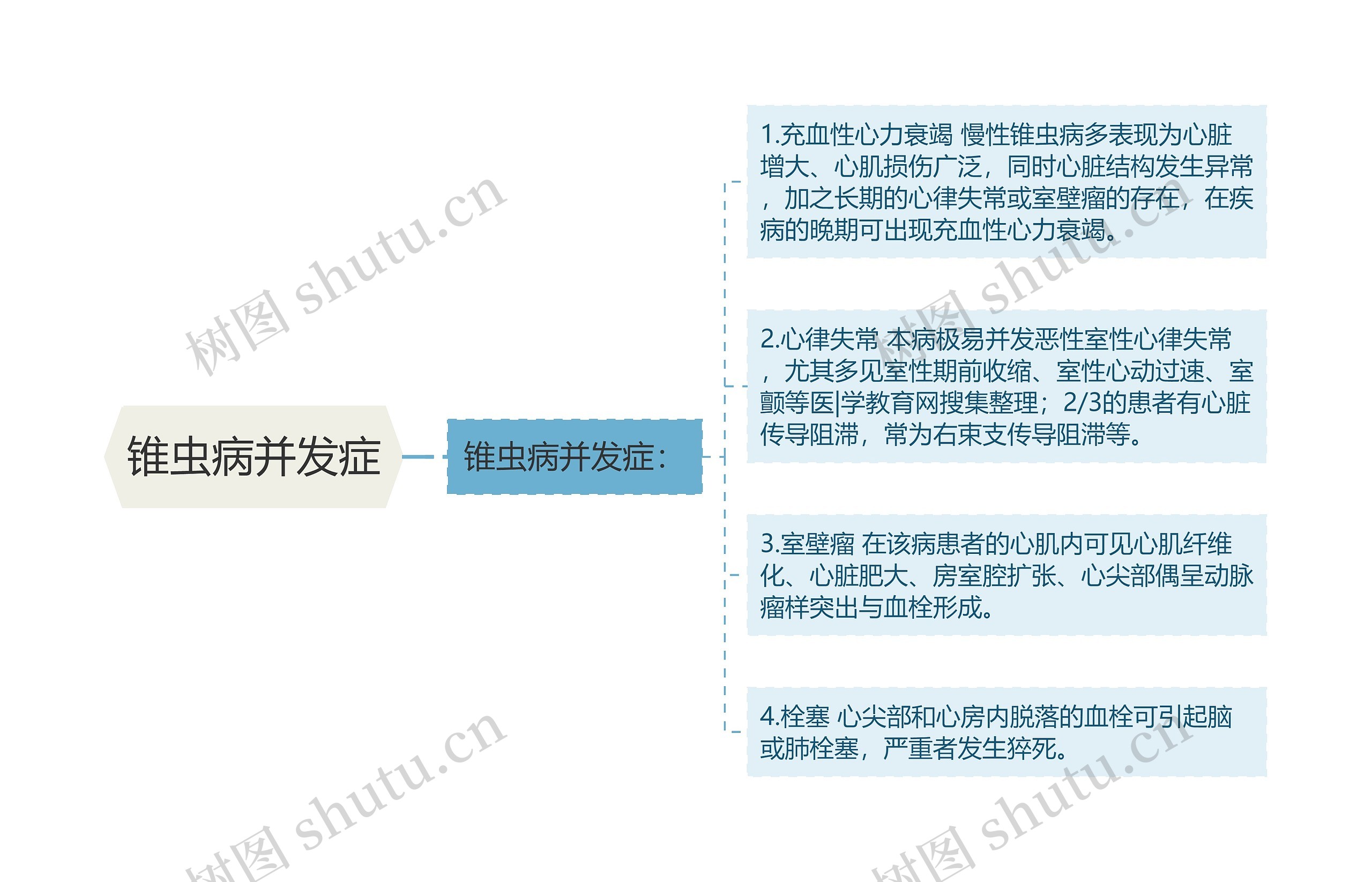 锥虫病并发症思维导图