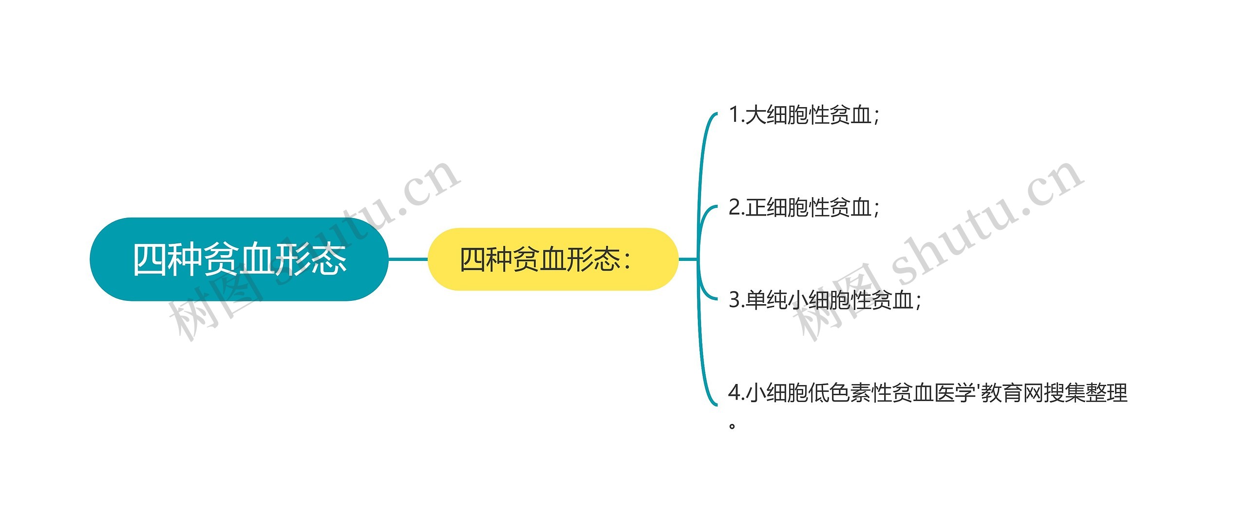 四种贫血形态思维导图