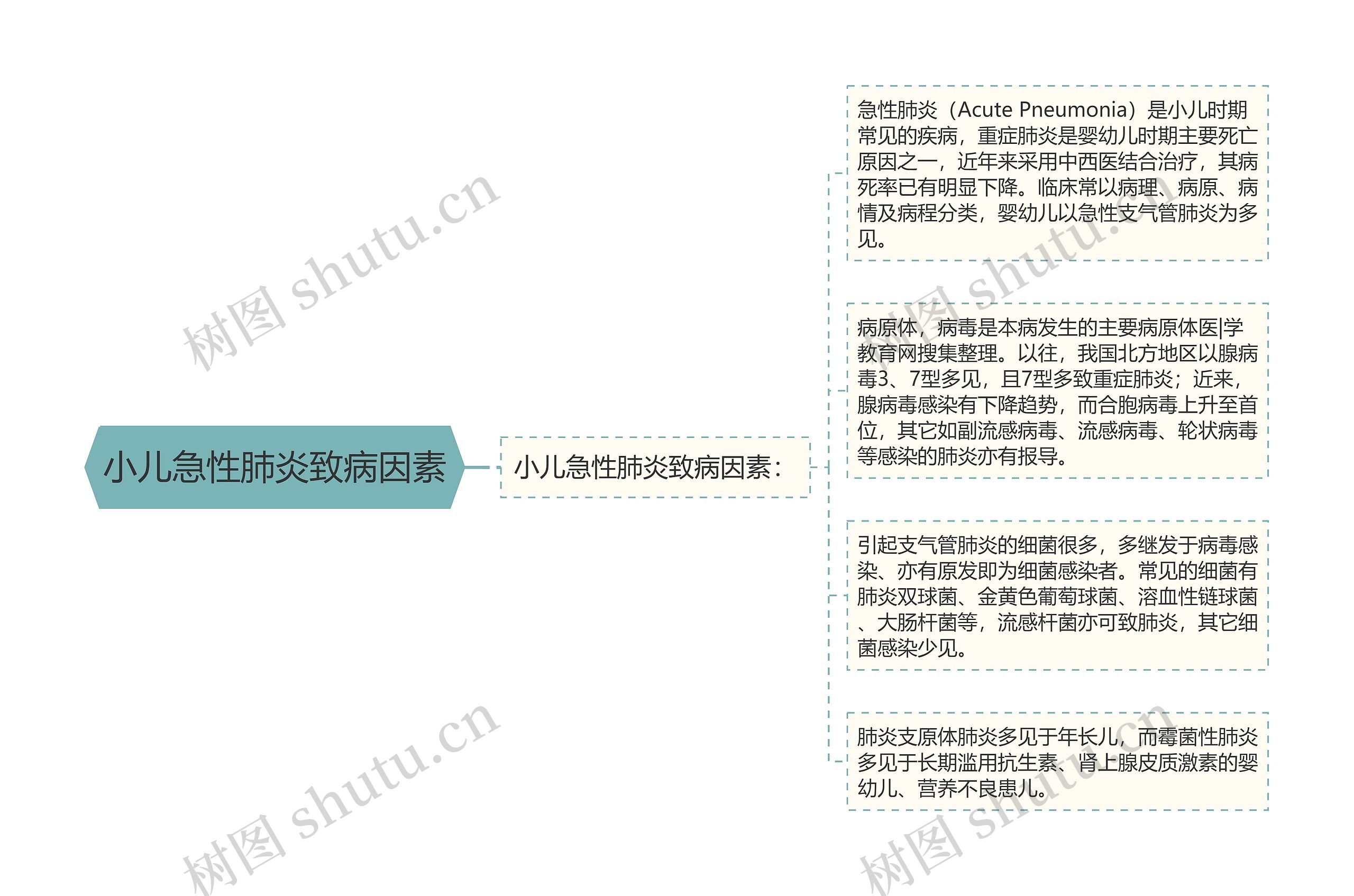 小儿急性肺炎致病因素思维导图