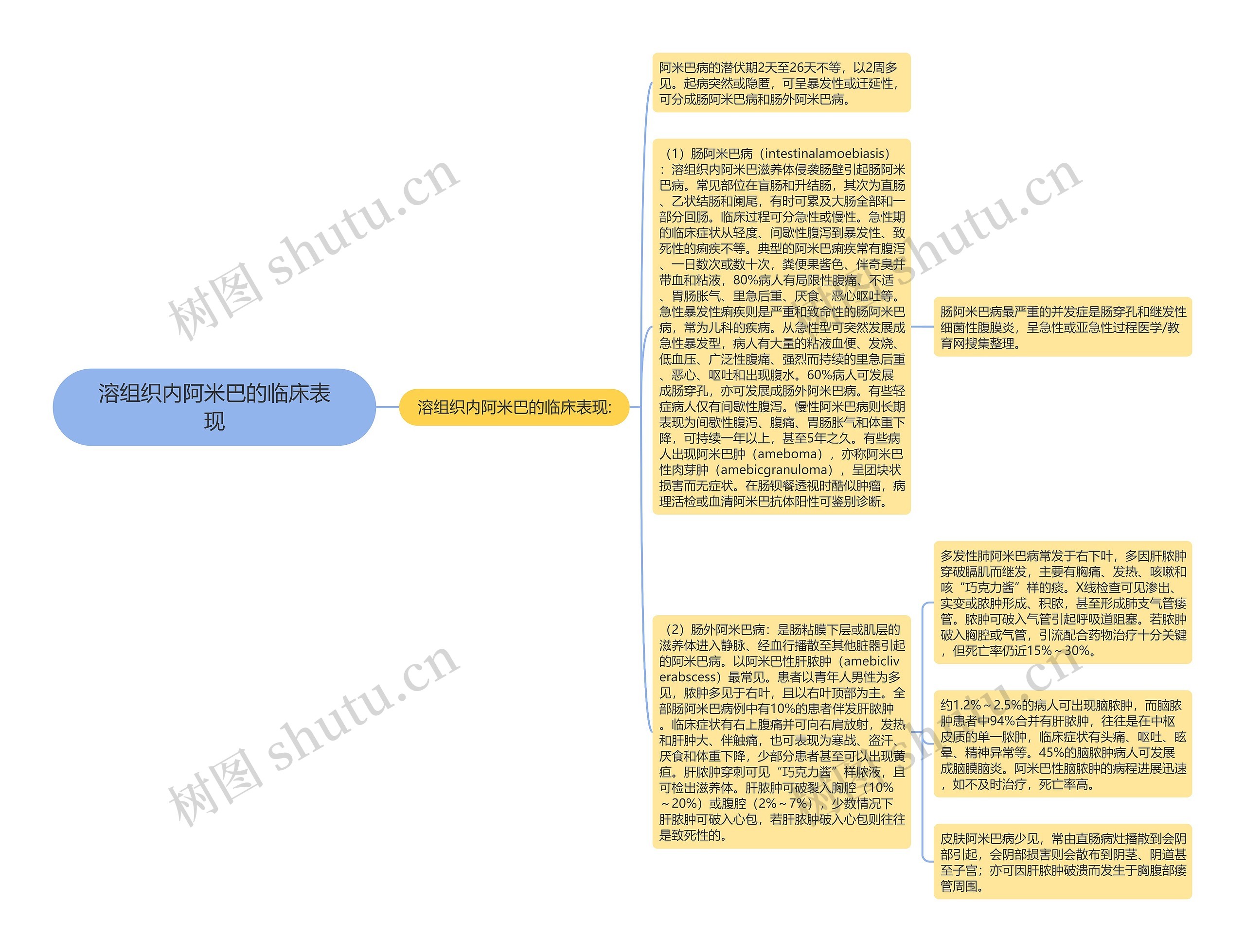 溶组织内阿米巴的临床表现思维导图