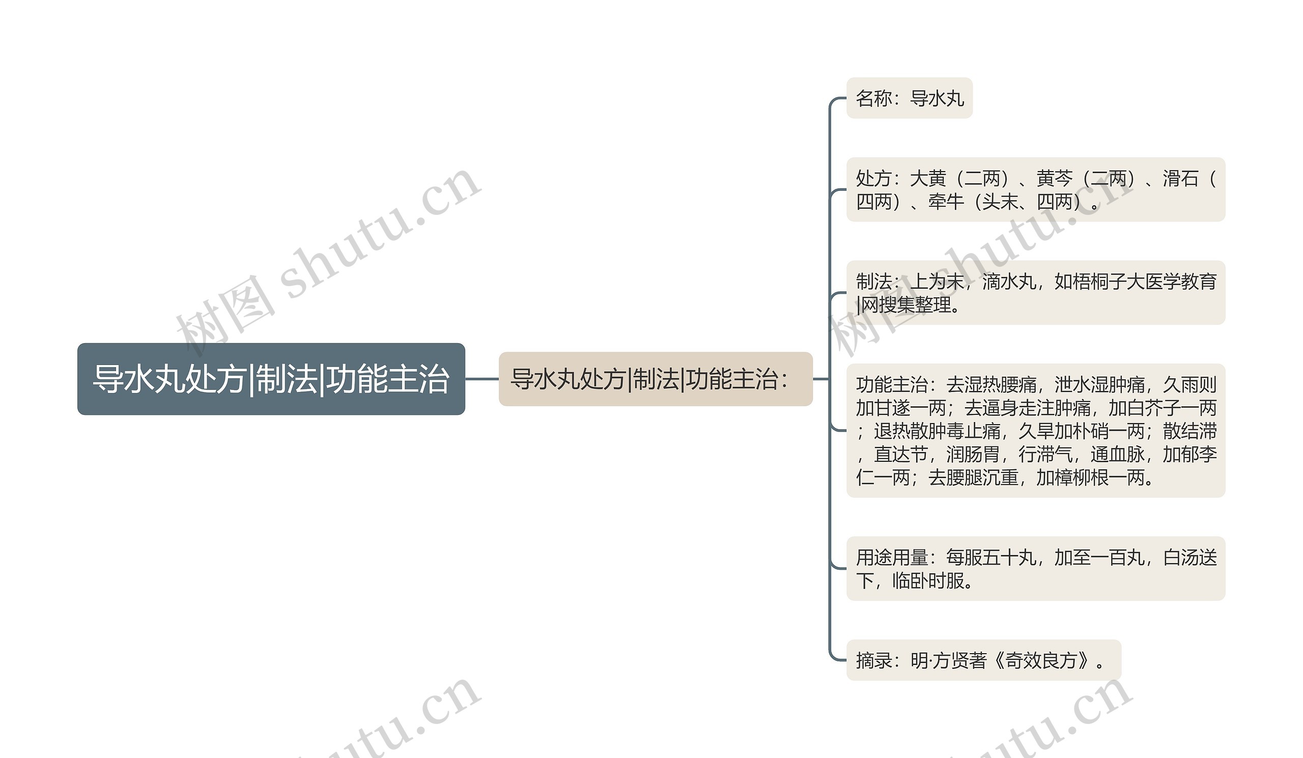 导水丸处方|制法|功能主治思维导图