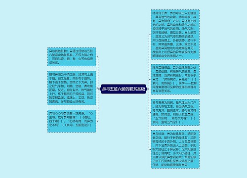 鼻与五脏六腑的联系基础