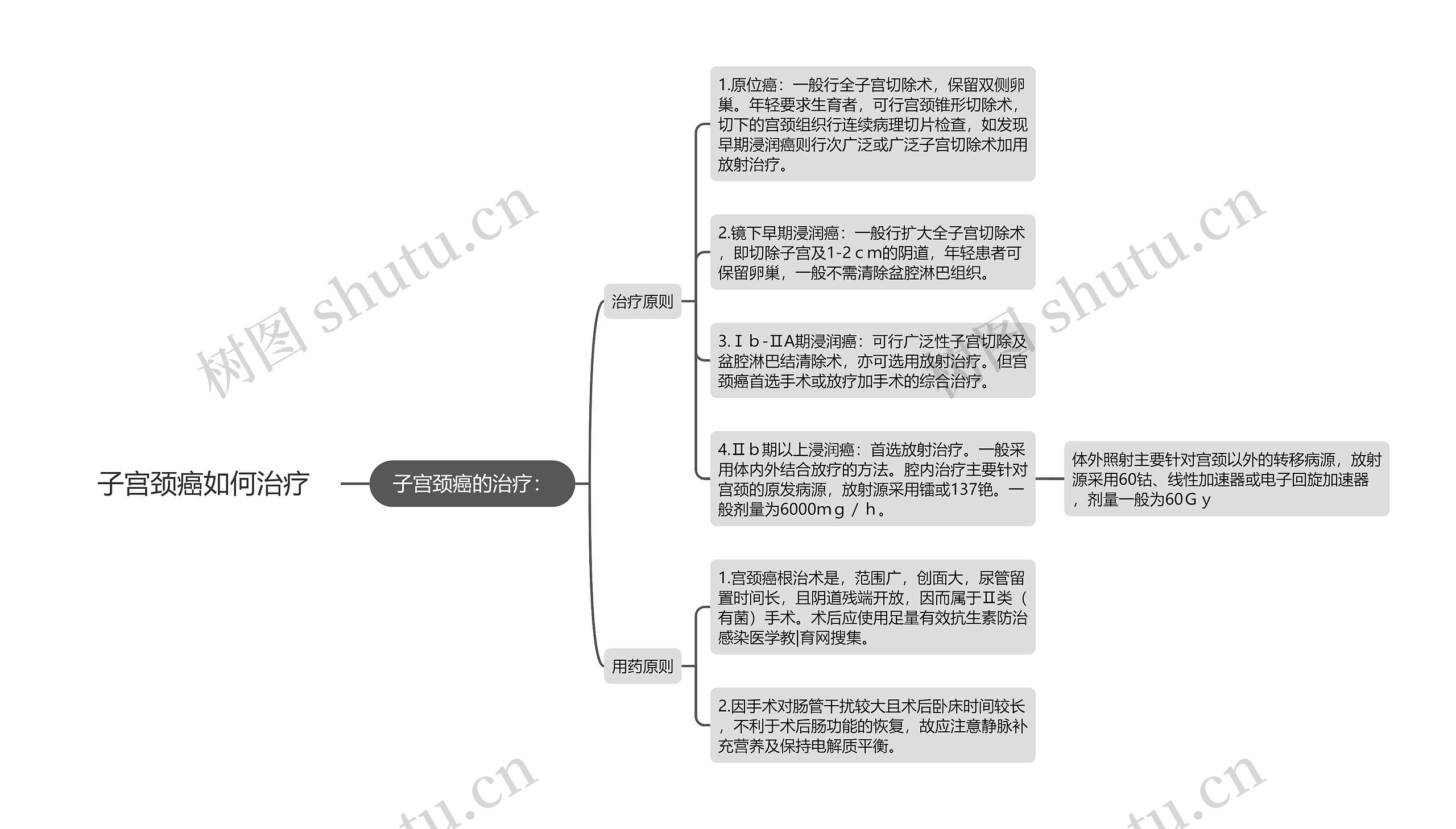 子宫颈癌如何治疗思维导图