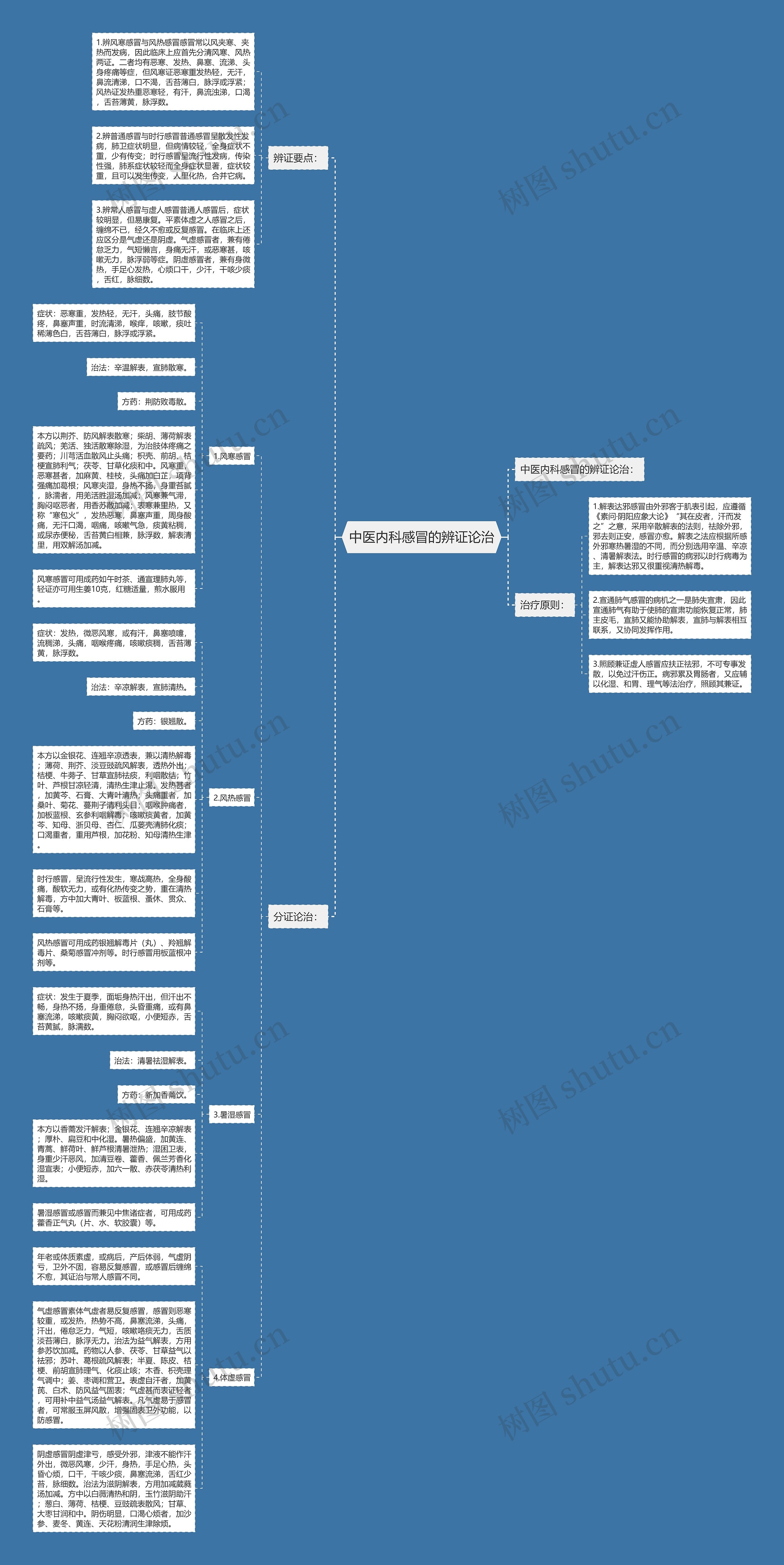 中医内科感冒的辨证论治思维导图