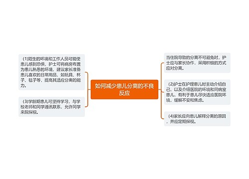 如何减少患儿分离的不良反应