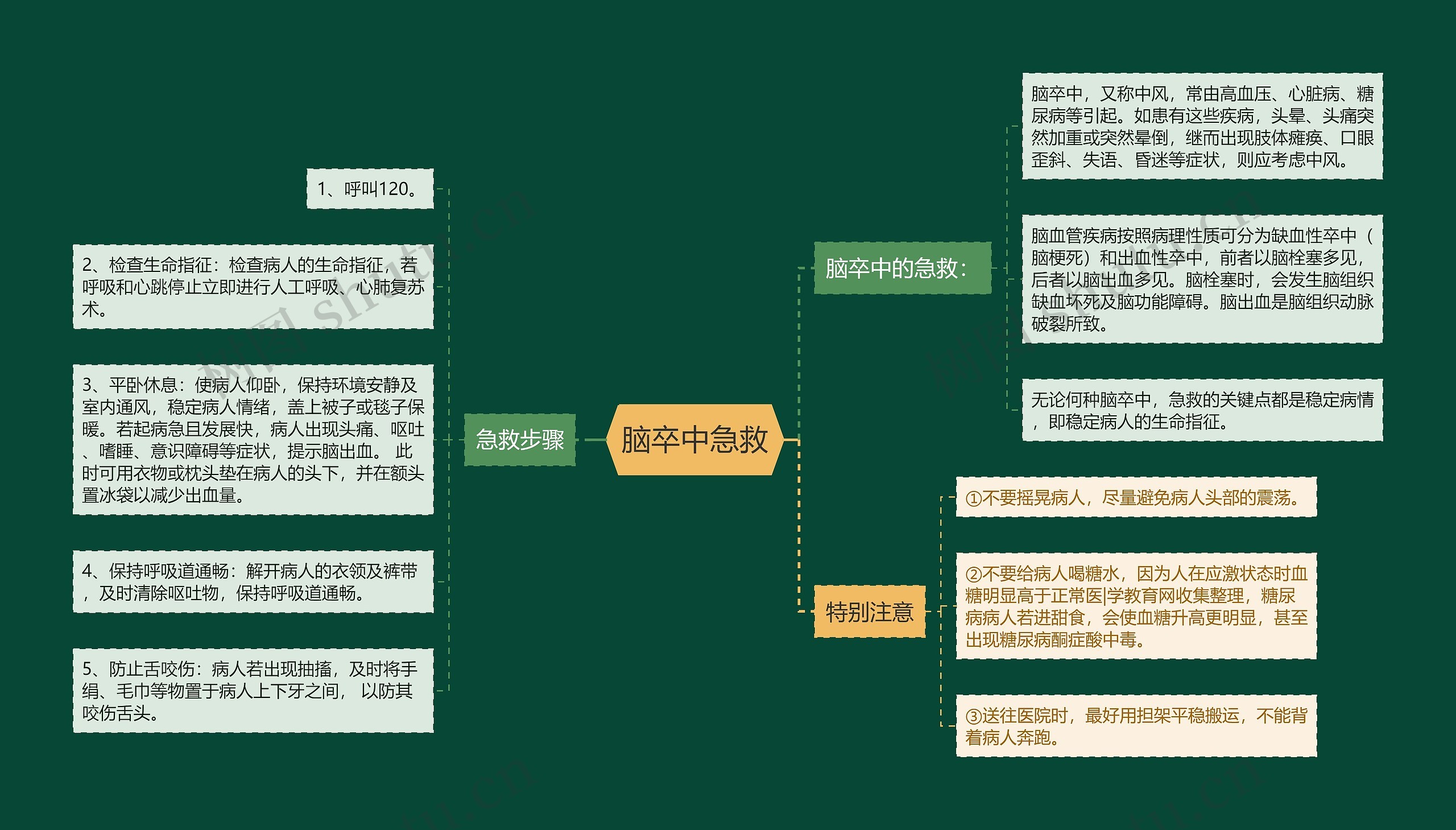 脑卒中急救思维导图