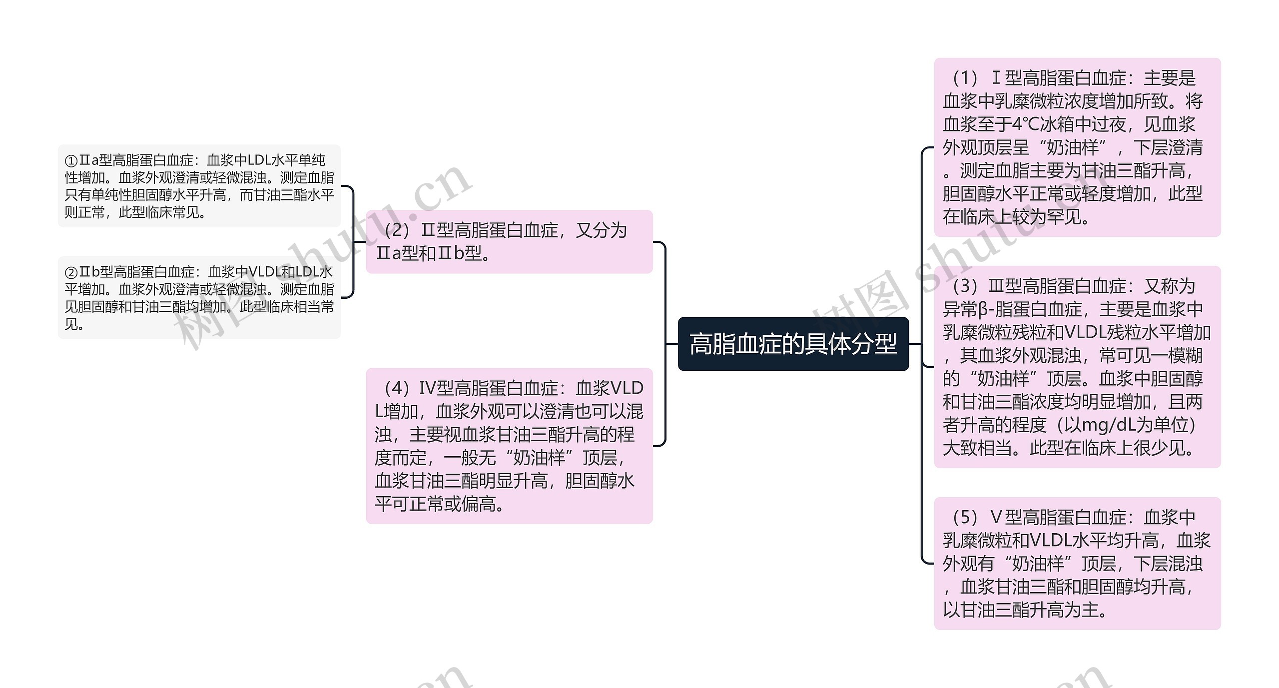 高脂血症的具体分型思维导图