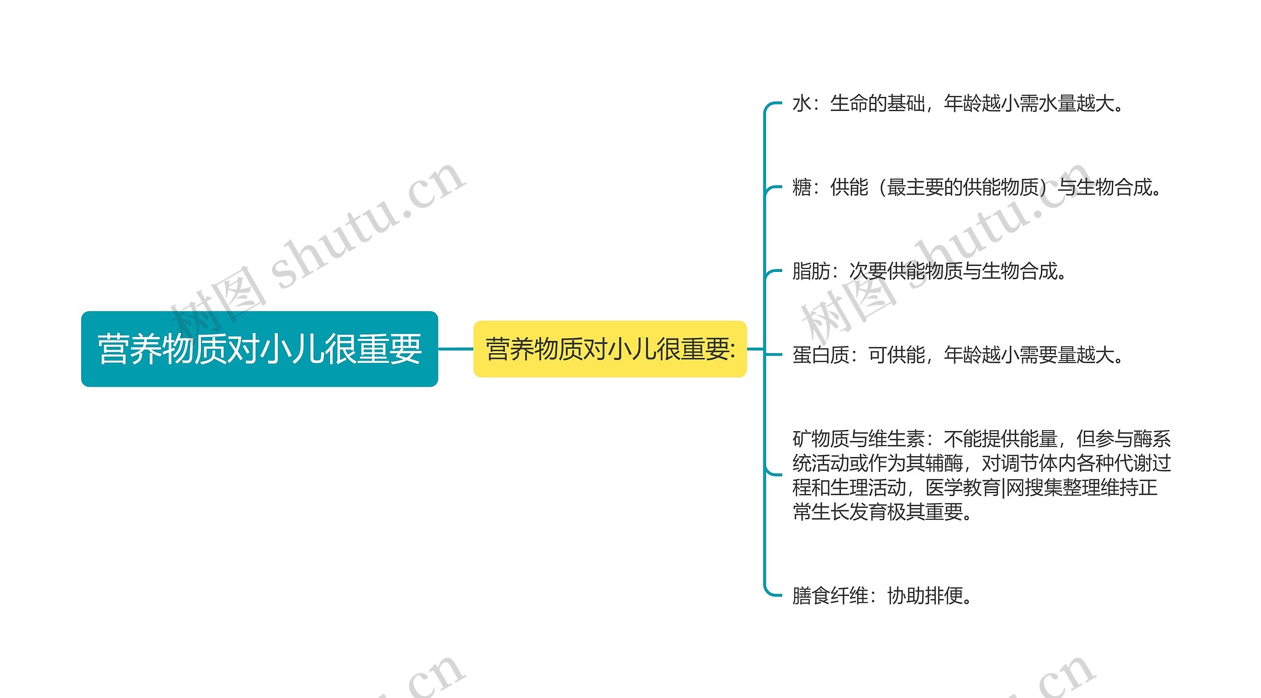 营养物质对小儿很重要思维导图