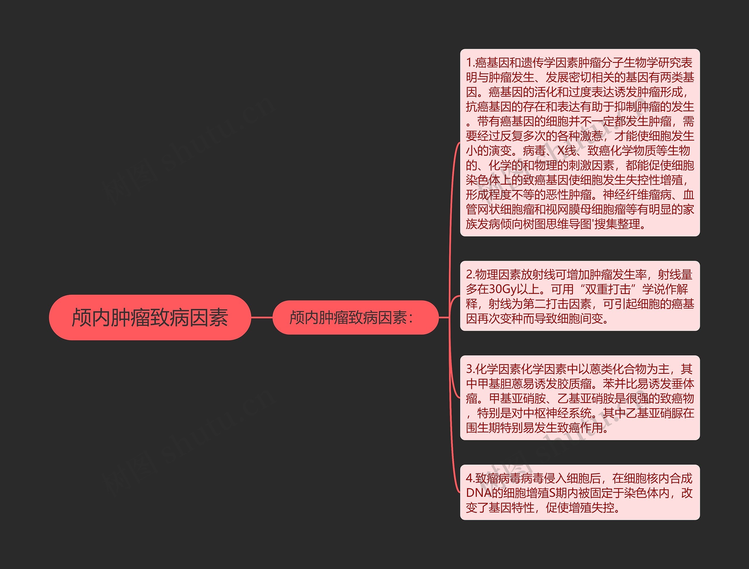 颅内肿瘤致病因素思维导图