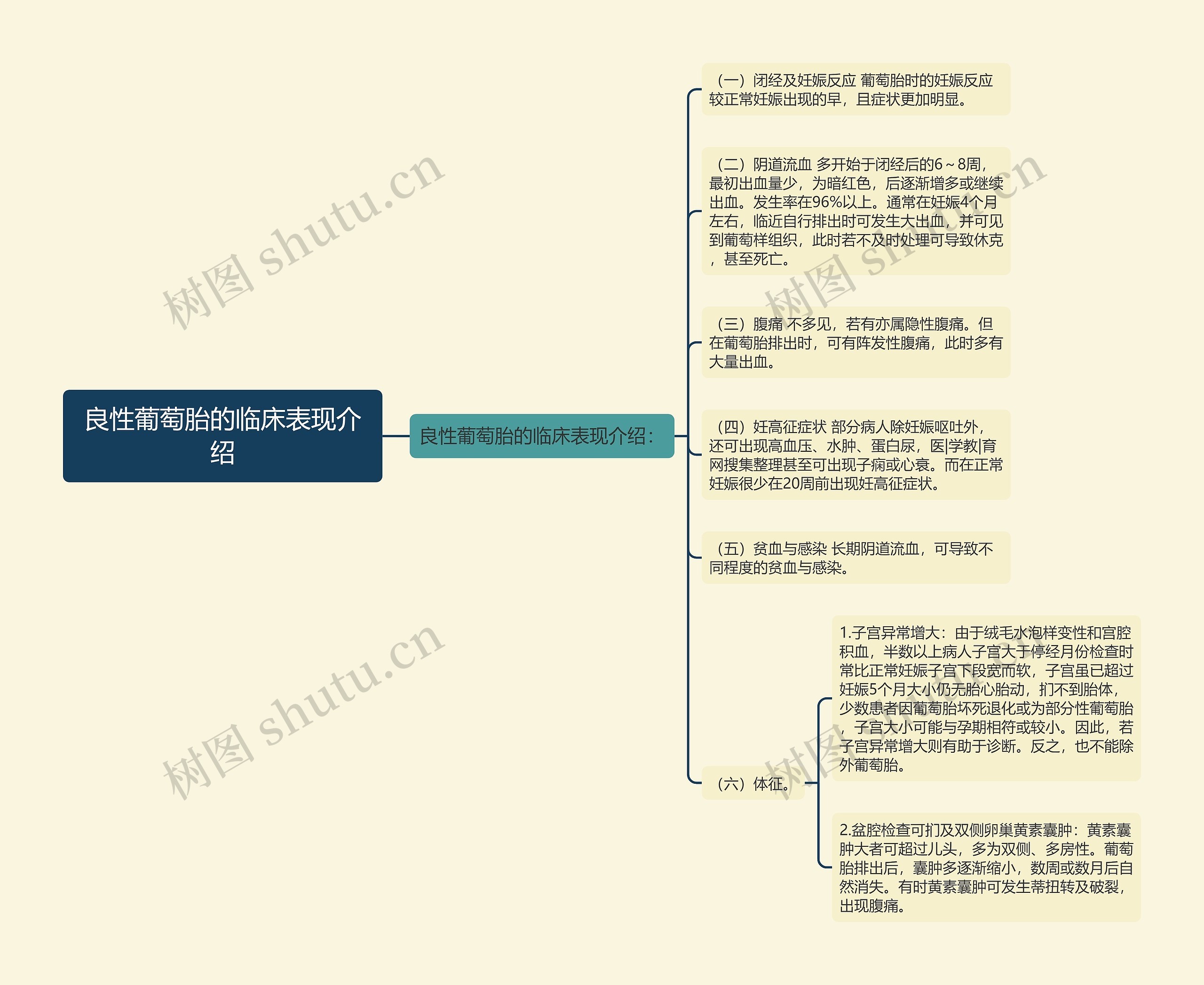 良性葡萄胎的临床表现介绍思维导图