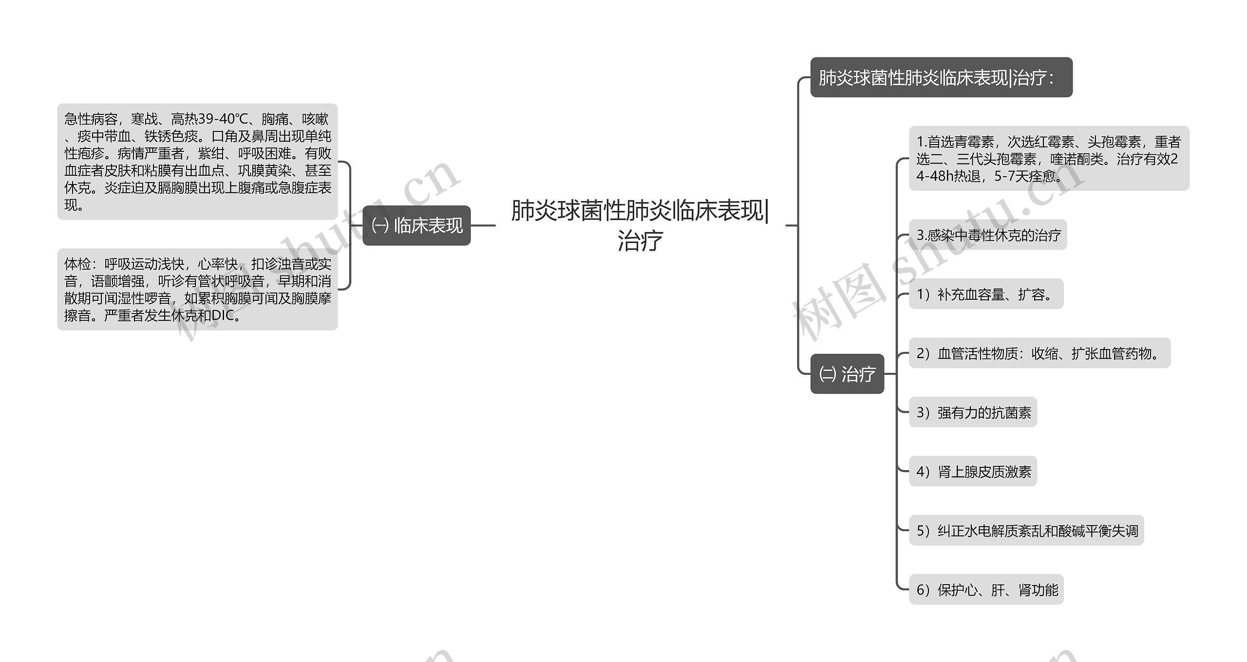 肺炎球菌性肺炎临床表现|治疗思维导图