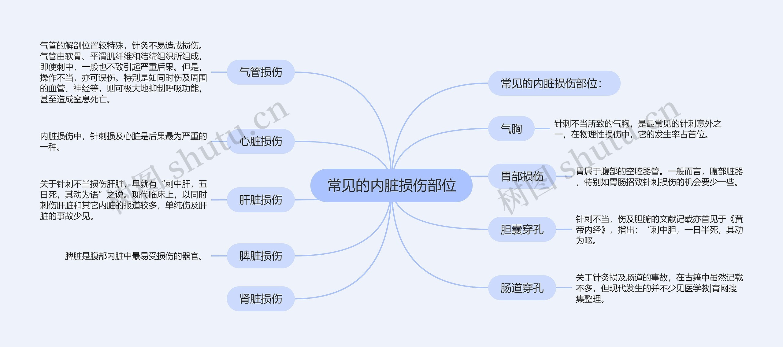 常见的内脏损伤部位思维导图