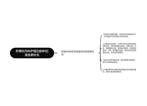 肝硬化内科护理注意体位|维生素补充