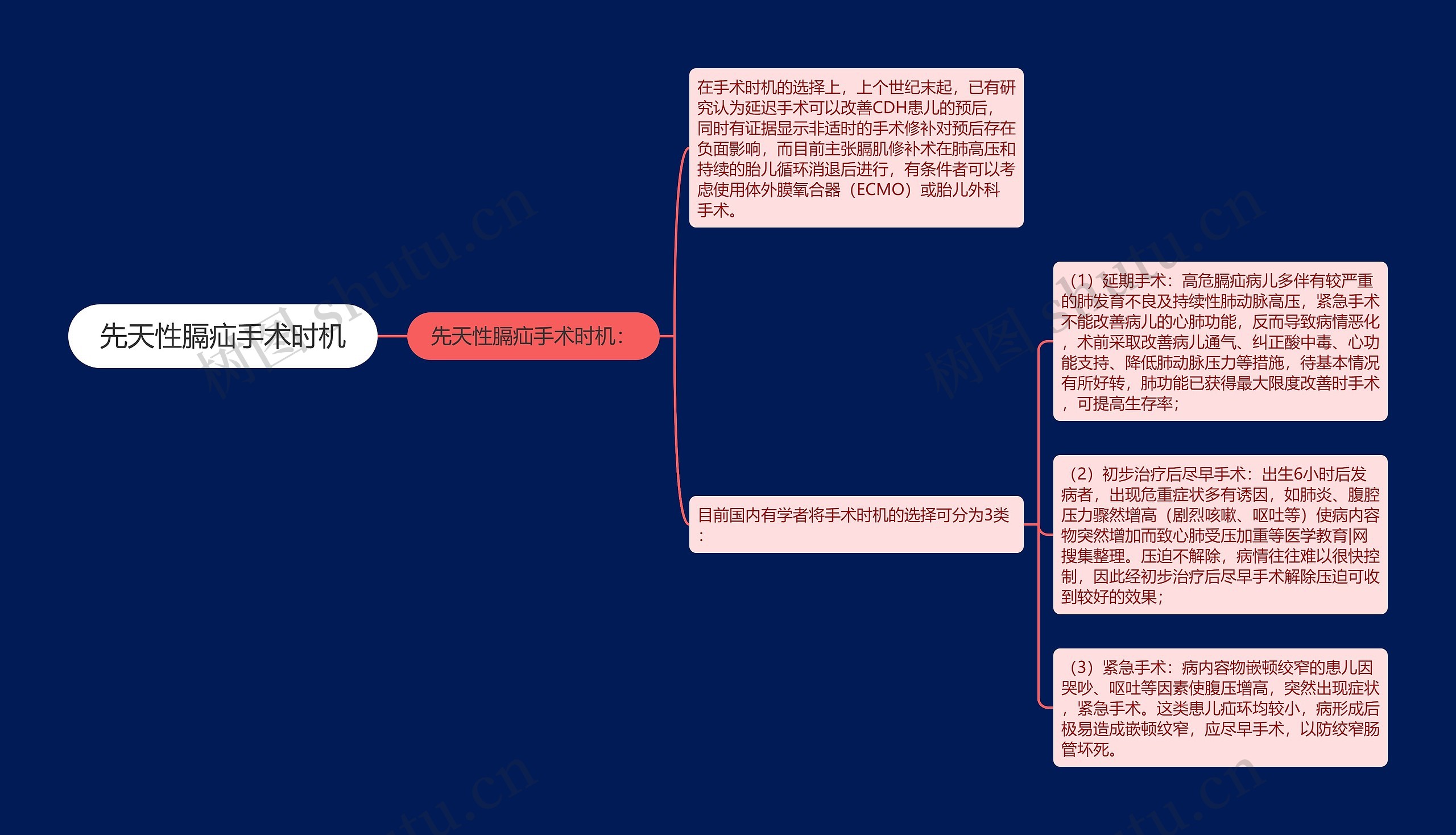 先天性膈疝手术时机思维导图