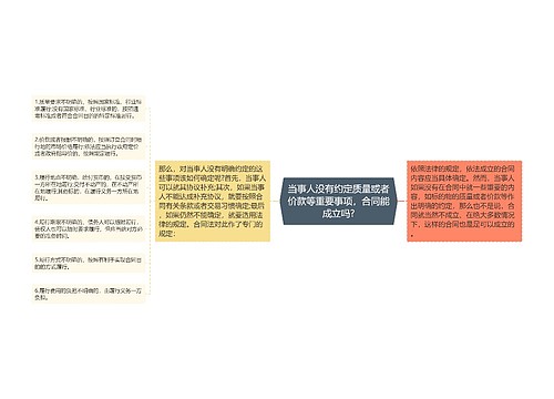 当事人没有约定质量或者价款等重要事项，合同能成立吗?