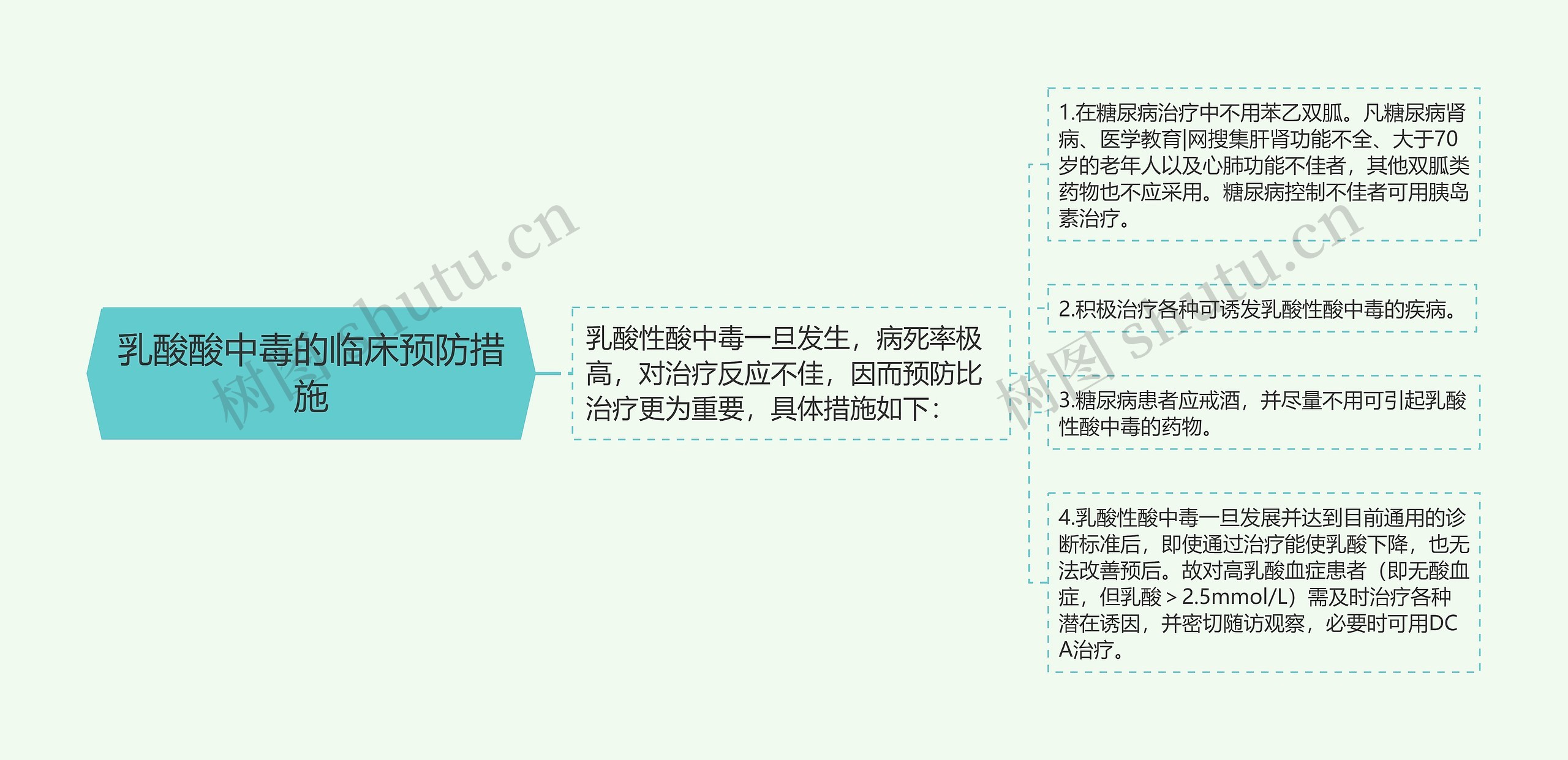 乳酸酸中毒的临床预防措施思维导图