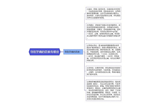 导致牙痛的因素有哪些