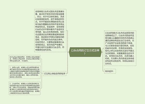 口头合同的订立方式怎样？