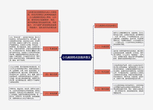 小儿病因特点及临床意义