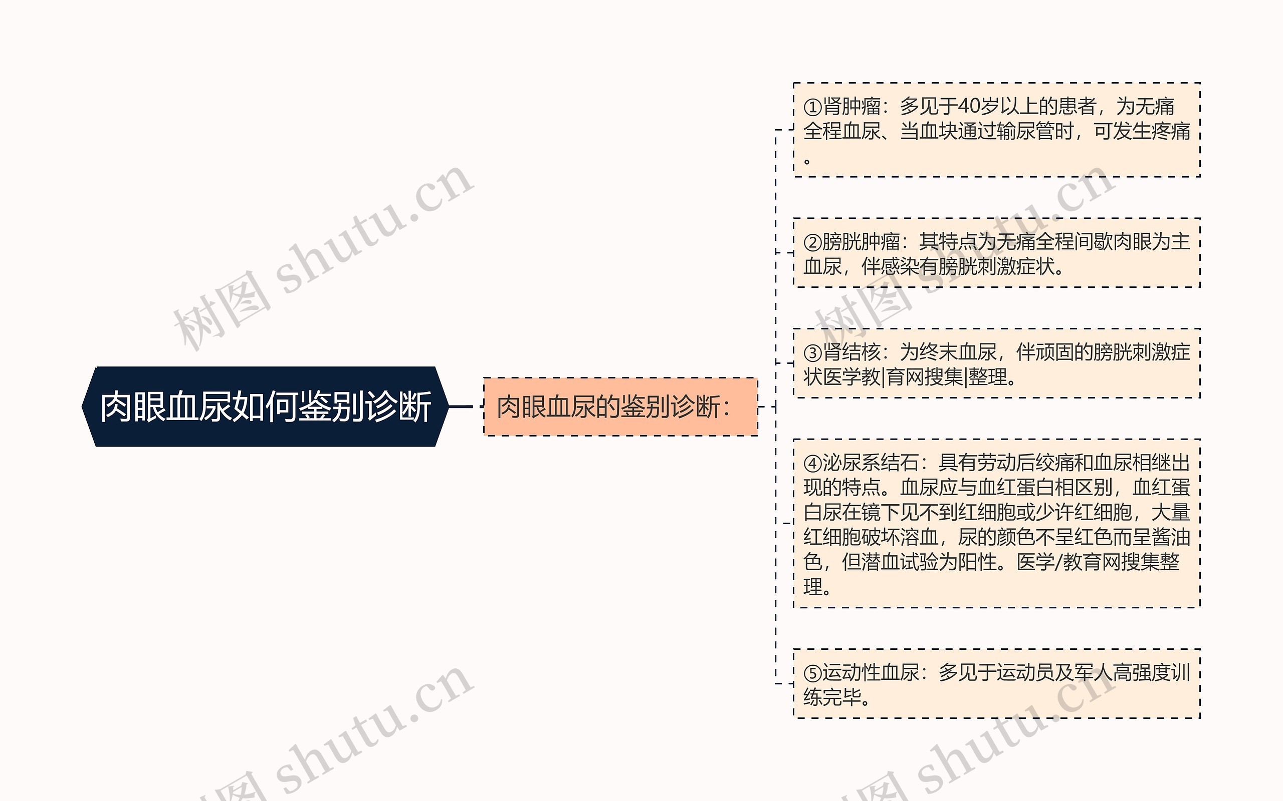 肉眼血尿如何鉴别诊断思维导图