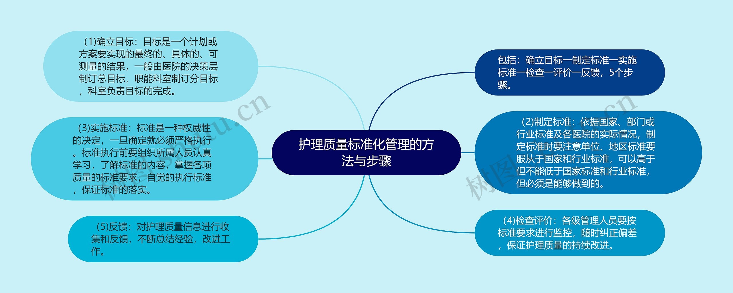 护理质量标准化管理的方法与步骤思维导图