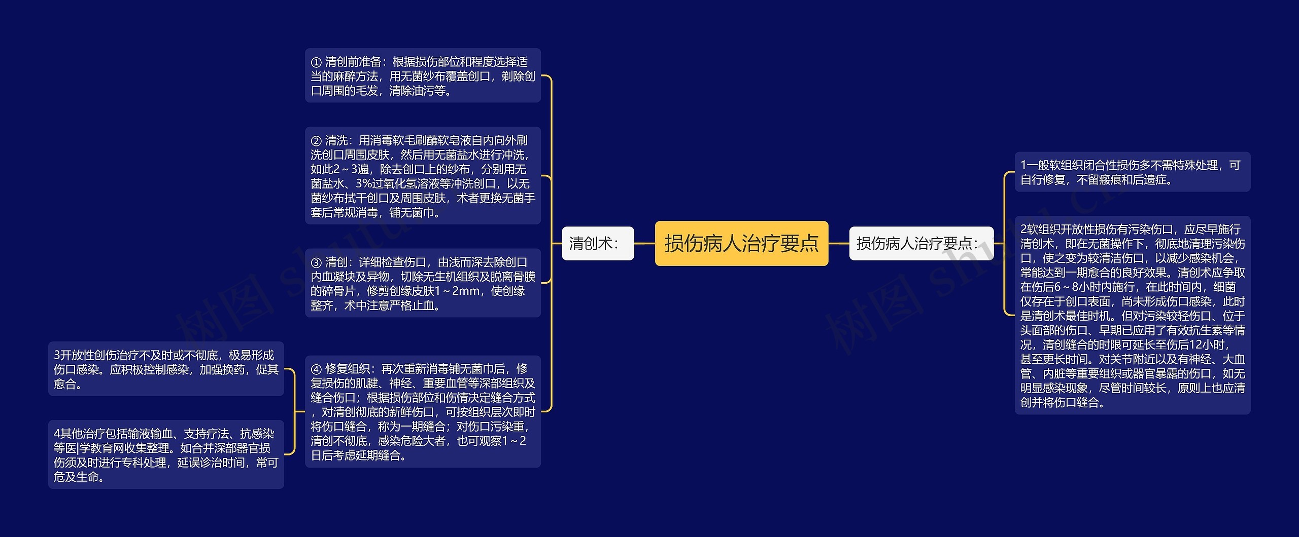 损伤病人治疗要点