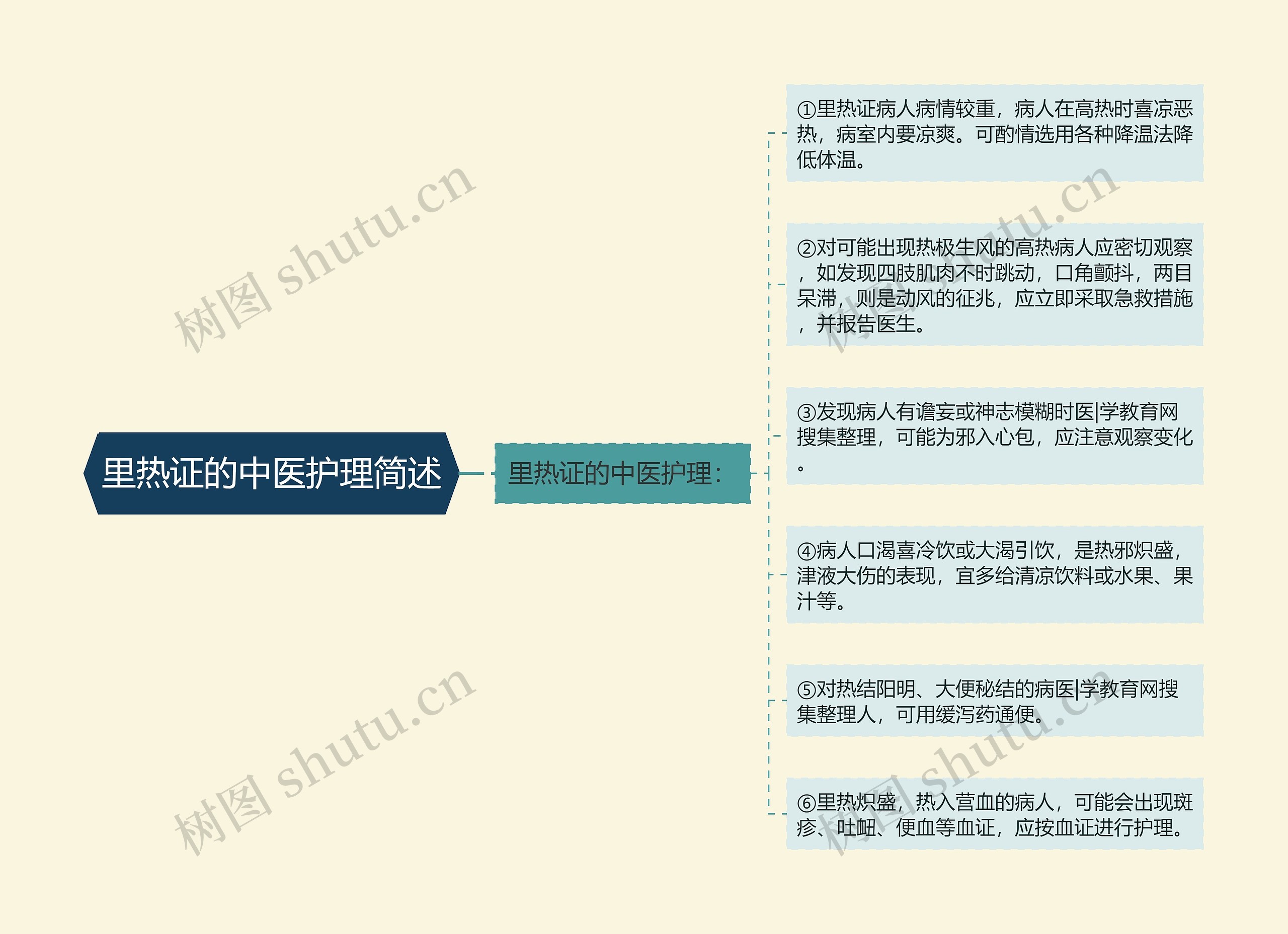 里热证的中医护理简述思维导图