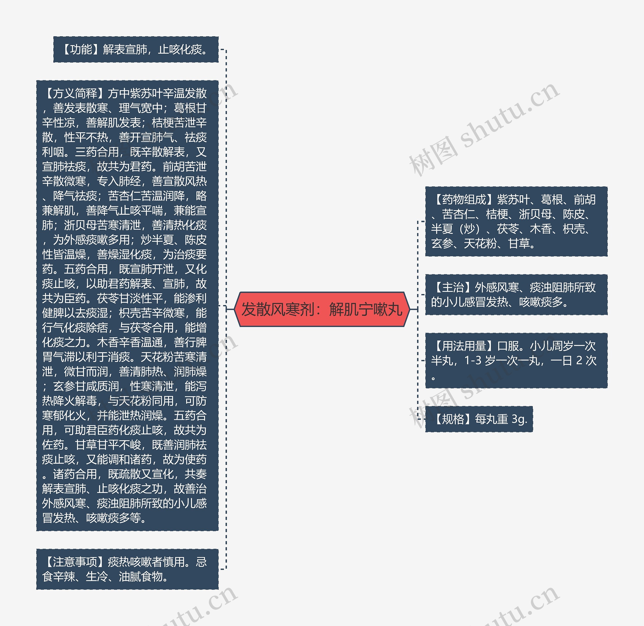 发散风寒剂：解肌宁嗽丸思维导图