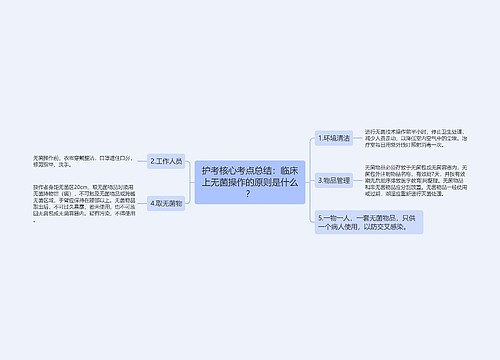 护考核心考点总结：临床上无菌操作的原则是什么？