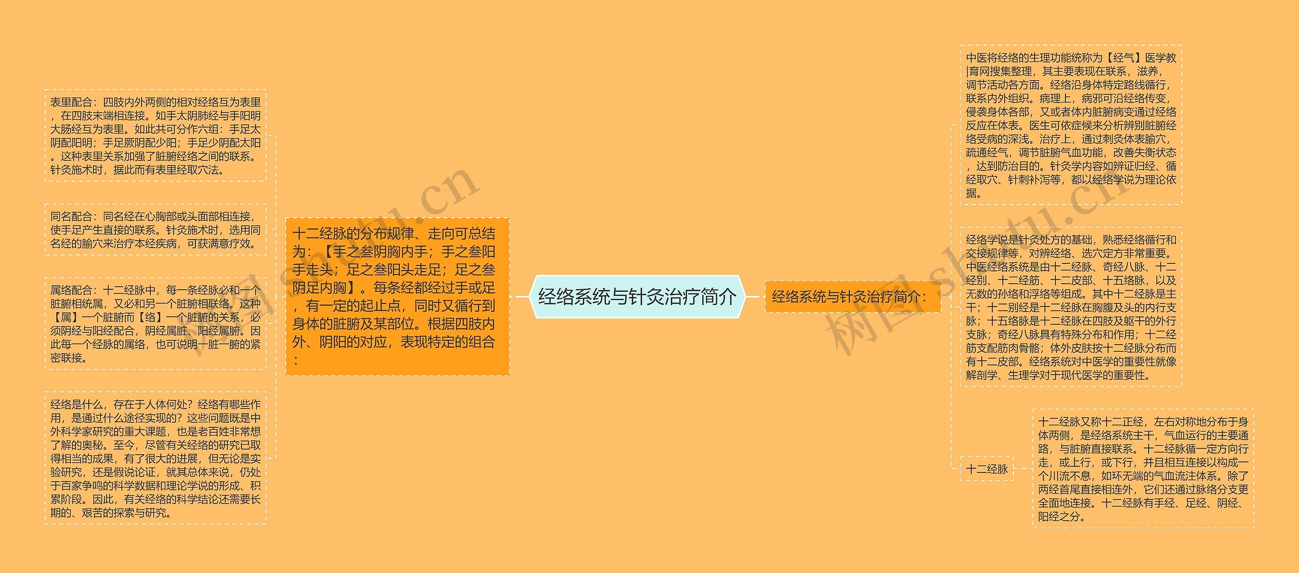 经络系统与针灸治疗简介思维导图