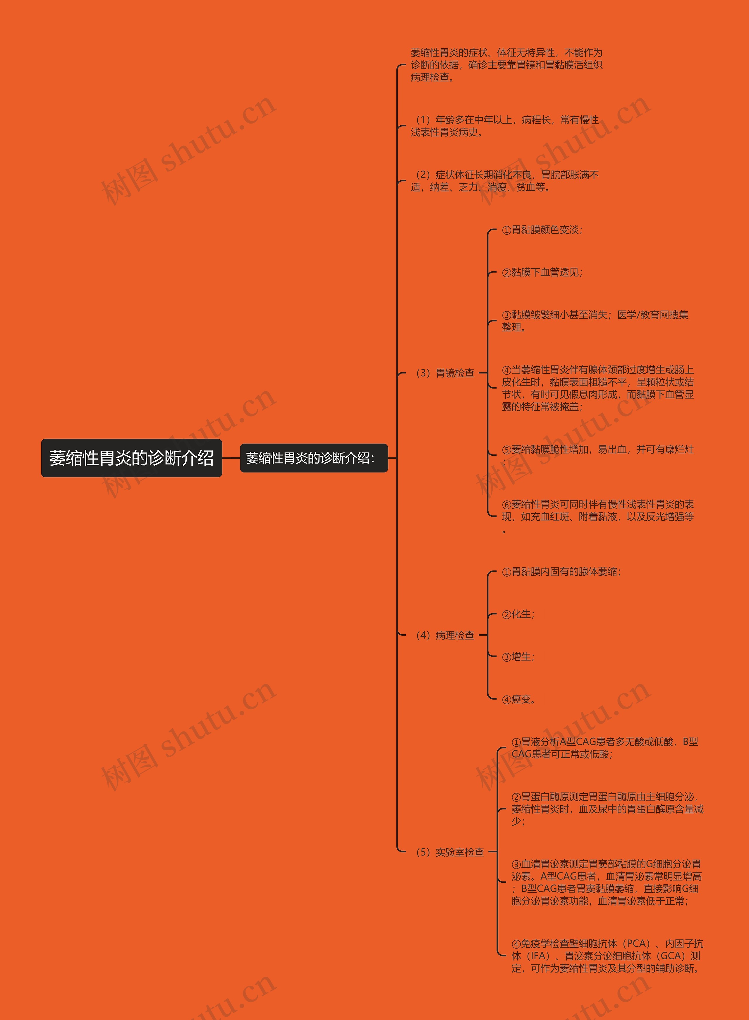 萎缩性胃炎的诊断介绍思维导图