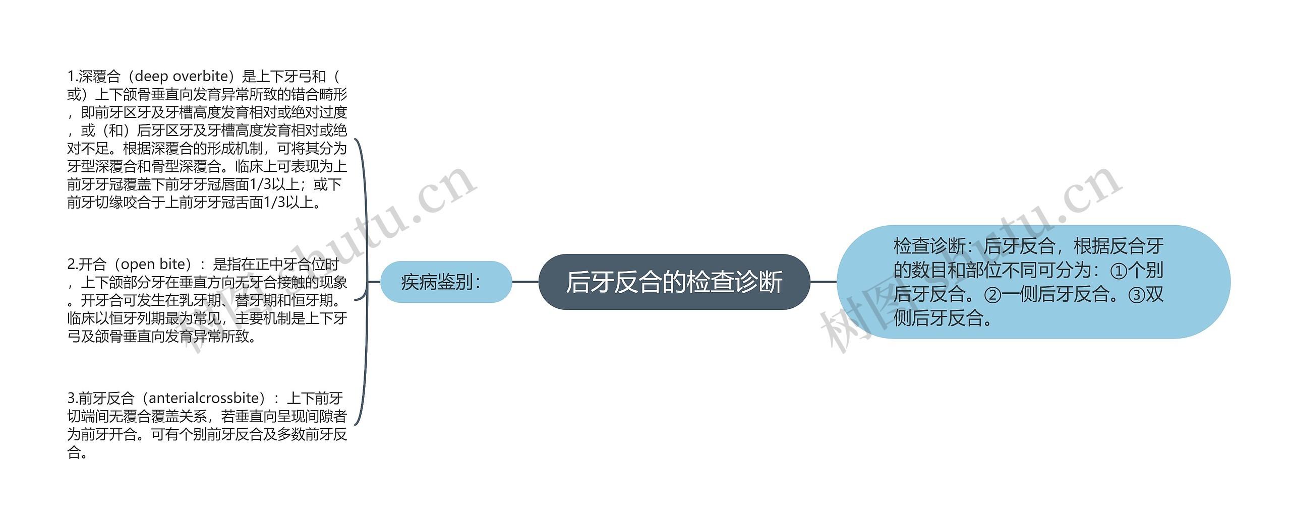 后牙反合的检查诊断思维导图