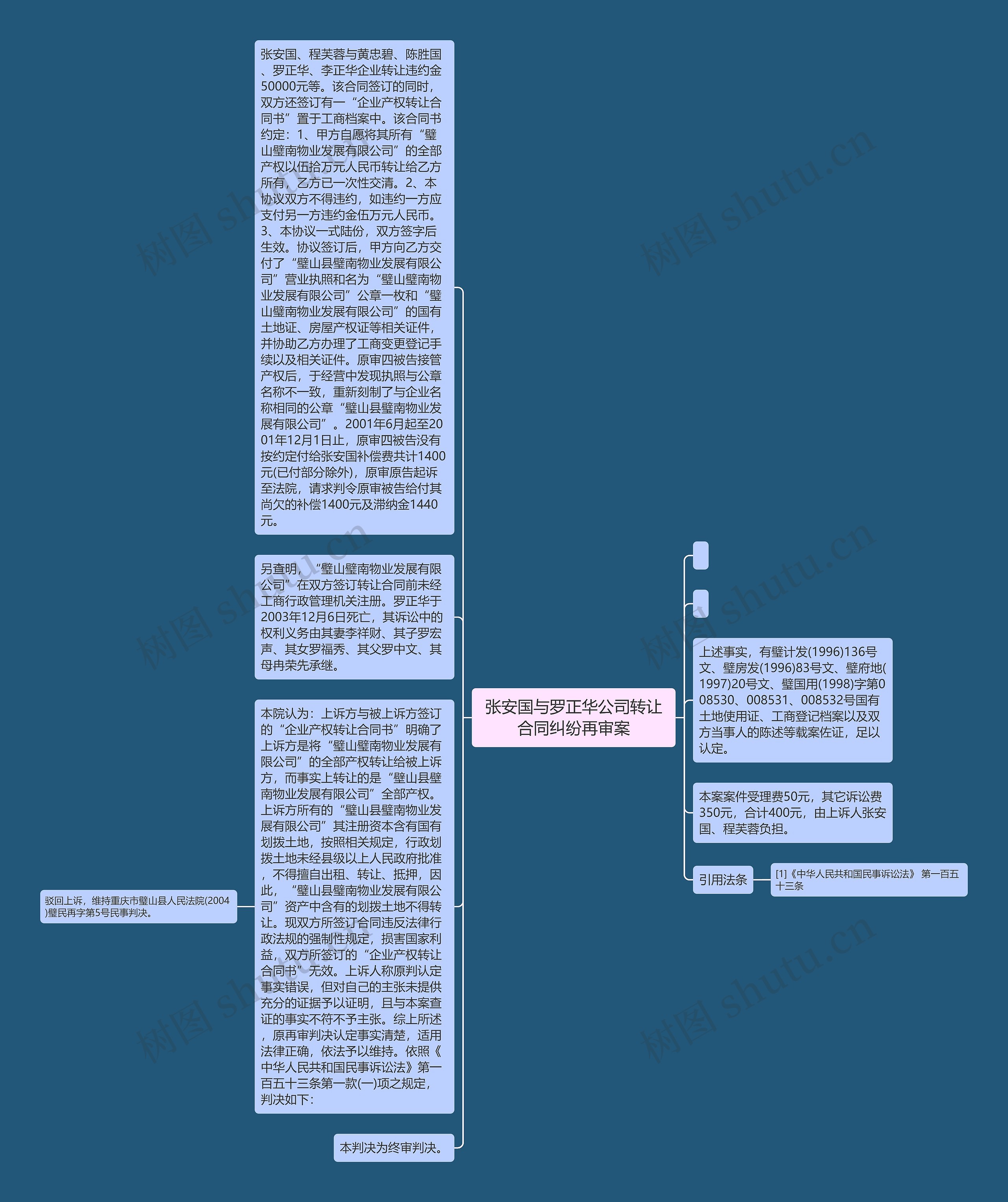 张安国与罗正华公司转让合同纠纷再审案思维导图