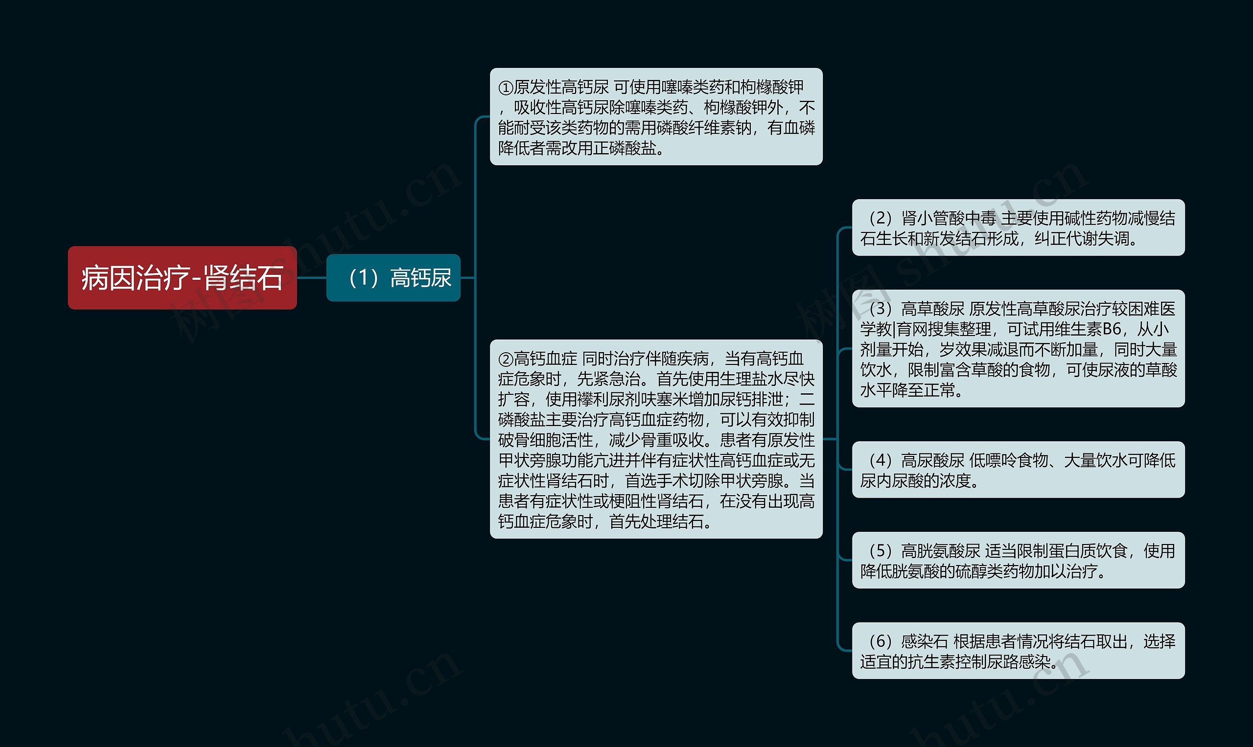 病因治疗-肾结石思维导图