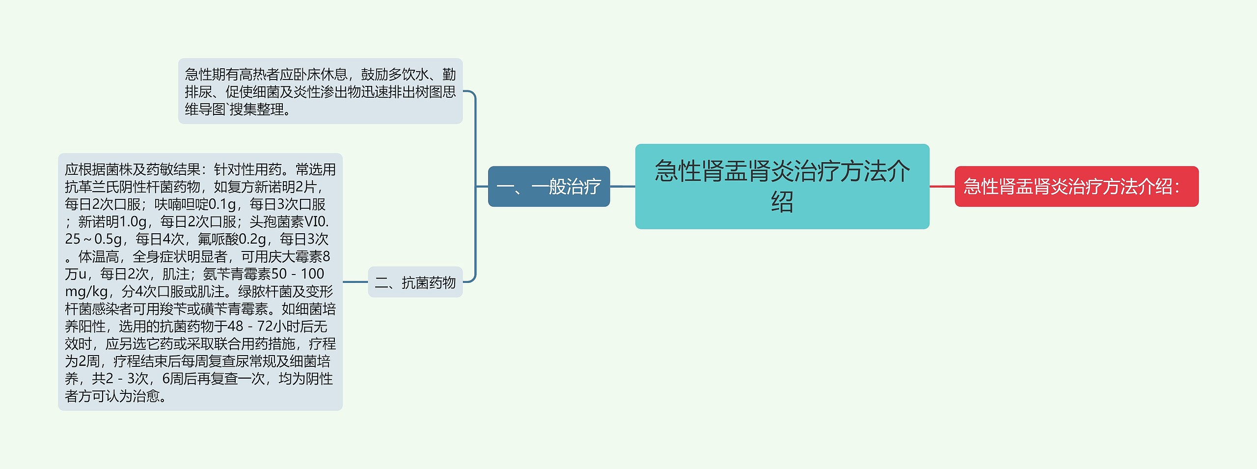 急性肾盂肾炎治疗方法介绍思维导图