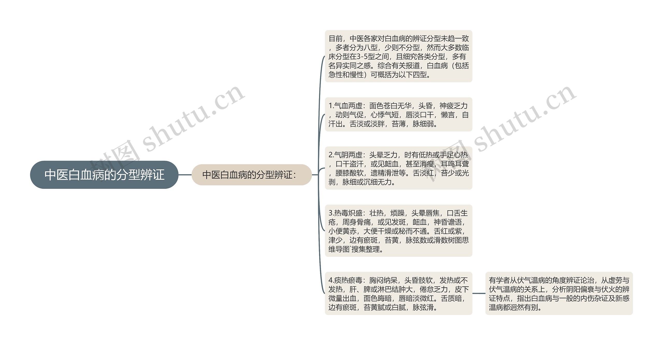 中医白血病的分型辨证思维导图