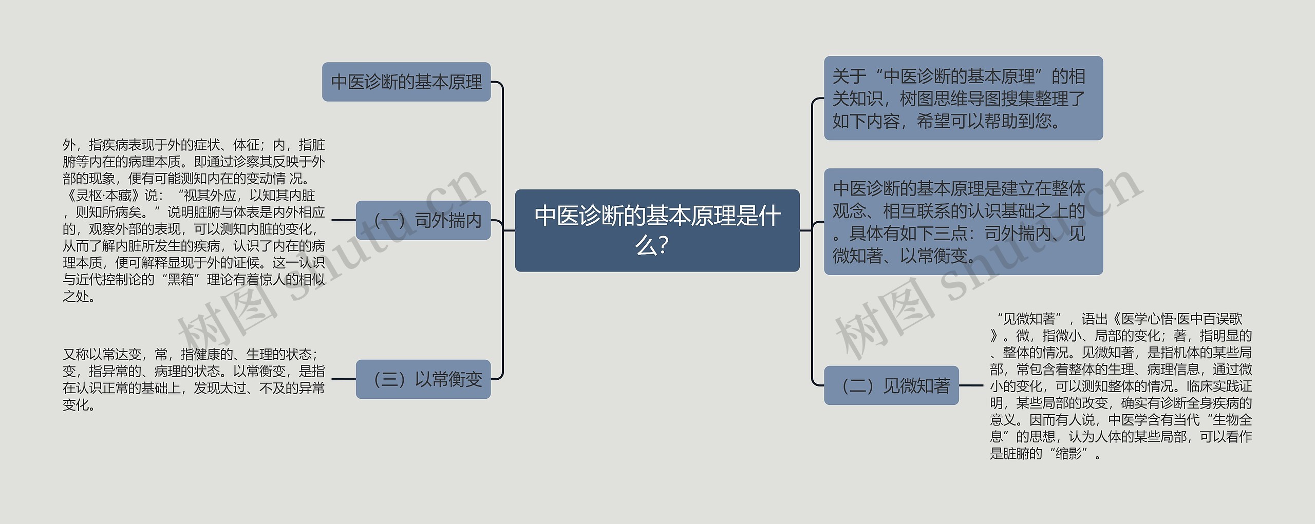 中医诊断的基本原理是什么？思维导图